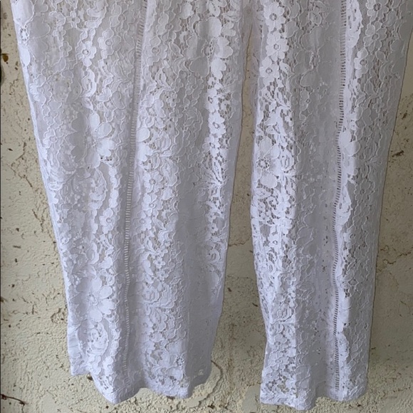 FRENCH CONNECTION WHITE HELENIE LACE JUMPSUIT - Picture 5 of 14